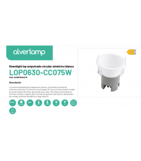 Downlight lop empotrado circular simétrico blanco