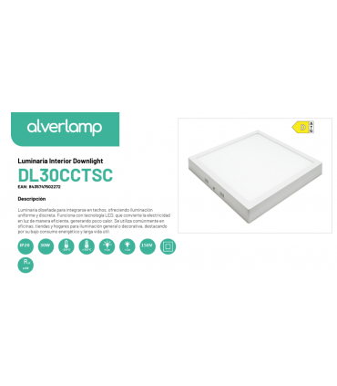 Luminaria Interior Downlight DL30CCTSC