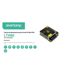 Fuente de alimentación para tira led 12v 60w IP20 LTH60
